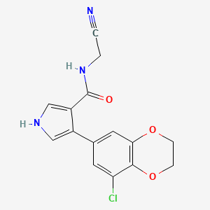 4-(8-chloro-2,3-dihydro-1,4-benzodioxin-6-yl)-N-(cyanomethyl)-1H-pyrrole-3-carboxamide