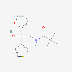 molecular formula C15H19NO3S B2438419 N-(2-(furan-2-yl)-2-hydroxy-2-(thiophen-3-yl)ethyl)pivalamide CAS No. 2034260-26-7