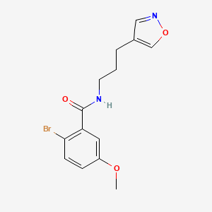 molecular formula C14H15BrN2O3 B2438423 2-溴-N-(3-(异恶唑-4-基)丙基)-5-甲氧基苯甲酰胺 CAS No. 2034267-39-3