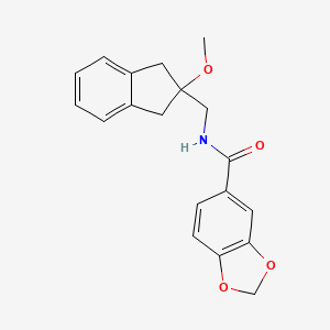 molecular formula C19H19NO4 B2438429 N-((2-methoxy-2,3-dihydro-1H-inden-2-yl)methyl)benzo[d][1,3]dioxole-5-carboxamide CAS No. 2034529-81-0