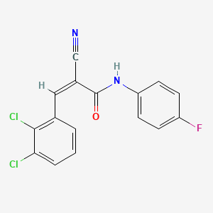 molecular formula C16H9Cl2FN2O B2438434 (Z)-2-cyano-3-(2,3-dichlorophenyl)-N-(4-fluorophenyl)prop-2-enamide CAS No. 402932-11-0