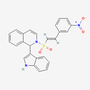 molecular formula C25H19N3O4S B2438435 1-(1H-吲哚-3-基)-2-[(E)-2-(3-硝基苯基)乙烯基]磺酰基-1H-异喹啉 CAS No. 301331-90-8