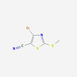 molecular formula C5H3BrN2S2 B2438436 4-溴-2-(甲硫基)-1,3-噻唑-5-甲腈 CAS No. 1443014-90-1
