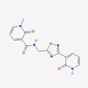 1-methyl-2-oxo-N-((3-(2-oxo-1,2-dihydropyridin-3-yl)-1,2,4-oxadiazol-5-yl)methyl)-1,2-dihydropyridine-3-carboxamide