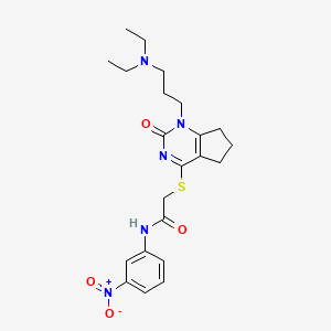 2-((1-(3-(diethylamino)propyl)-2-oxo-2,5,6,7-tetrahydro-1H-cyclopenta[d]pyrimidin-4-yl)thio)-N-(3-nitrophenyl)acetamide