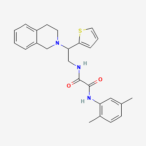 molecular formula C25H27N3O2S B2438445 N1-(2-(3,4-dihydroisoquinolin-2(1H)-yl)-2-(thiophen-2-yl)ethyl)-N2-(2,5-dimethylphenyl)oxalamide CAS No. 898424-82-3