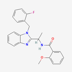 N-[1-[1-[(2-fluorophenyl)methyl]benzimidazol-2-yl]ethyl]-2-methoxybenzamide