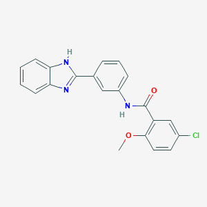 molecular formula C21H16ClN3O2 B243846 N-[3-(1H-benzimidazol-2-yl)phenyl]-5-chloro-2-methoxybenzamide 
