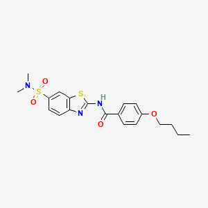 molecular formula C20H23N3O4S2 B2438463 4-butoxy-N-(6-(N,N-dimethylsulfamoyl)benzo[d]thiazol-2-yl)benzamide CAS No. 923165-96-2