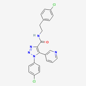 molecular formula C22H17Cl2N5O B2438471 1-(4-chlorophenyl)-N-[2-(4-chlorophenyl)ethyl]-5-(pyridin-3-yl)-1H-1,2,3-triazole-4-carboxamide CAS No. 1326871-33-3