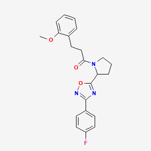 3-(4-Fluorophenyl)-5-{1-[3-(2-methoxyphenyl)propanoyl]pyrrolidin-2-yl}-1,2,4-oxadiazole