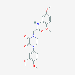 molecular formula C22H23N3O7 B2438483 N-(2,5-dimethoxyphenyl)-2-(4-(3,4-dimethoxyphenyl)-2,3-dioxo-3,4-dihydropyrazin-1(2H)-yl)acetamide CAS No. 891868-29-4