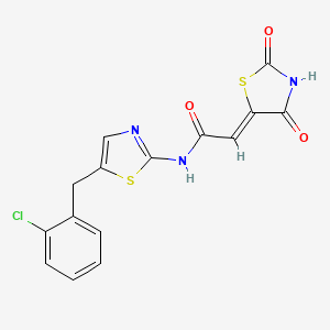 molecular formula C15H10ClN3O3S2 B2438485 (Z)-N-(5-(2-氯苄基)噻唑-2-基)-2-(2,4-二氧噻唑烷-5-亚甲基)乙酰胺 CAS No. 868237-76-7