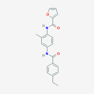 molecular formula C21H20N2O3 B243849 N-{4-[(4-ethylbenzoyl)amino]-2-methylphenyl}-2-furamide 