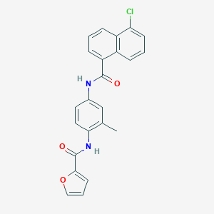 molecular formula C23H17ClN2O3 B243850 N-{4-[(5-chloro-1-naphthoyl)amino]-2-methylphenyl}-2-furamide 