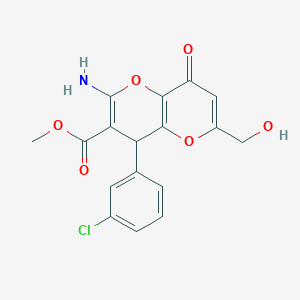 Methyl 2-amino-4-(3-chlorophenyl)-6-(hydroxymethyl)-8-oxo-4,8-dihydropyrano[3,2-b]pyran-3-carboxylate