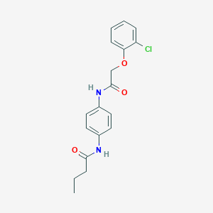molecular formula C18H19ClN2O3 B243851 N-(4-{[2-(2-chlorophenoxy)acetyl]amino}phenyl)butanamide 