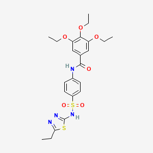 molecular formula C23H28N4O6S2 B2438514 3,4,5-triethoxy-N-(4-{[(5-ethyl-1,3,4-thiadiazol-2-yl)amino]sulfonyl}phenyl)benzamide CAS No. 442152-08-1