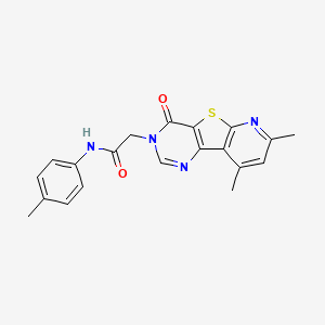molecular formula C20H18N4O2S B2438515 2-(7,9-dimethyl-4-oxopyrido[3',2':4,5]thieno[3,2-d]pyrimidin-3(4H)-yl)-N-(4-methylphenyl)acetamide CAS No. 946385-20-2