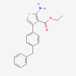 molecular formula C20H19NO2S B2438525 Ethyl 2-amino-4-(4-benzylphenyl)thiophene-3-carboxylate CAS No. 315679-65-3