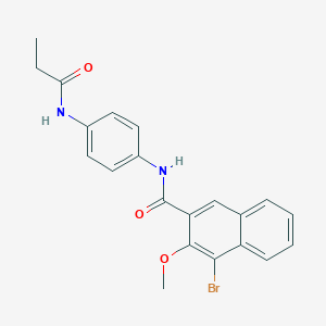molecular formula C21H19BrN2O3 B243853 4-bromo-3-methoxy-N-[4-(propanoylamino)phenyl]naphthalene-2-carboxamide 
