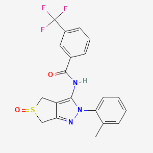 N-[2-(2-methylphenyl)-5-oxo-4,6-dihydrothieno[3,4-c]pyrazol-3-yl]-3-(trifluoromethyl)benzamide