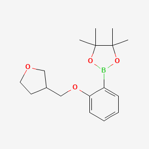4,4,5,5-Tetramethyl-2-[2-(oxolan-3-ylmethoxy)phenyl]-1,3,2-dioxaborolane