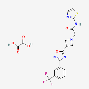 molecular formula C19H16F3N5O6S B2438551 N-(噻唑-2-基)-2-(3-(3-(3-(三氟甲基)苯基)-1,2,4-恶二唑-5-基)氮杂环丁-1-基)乙酰胺草酸盐 CAS No. 1351585-06-2