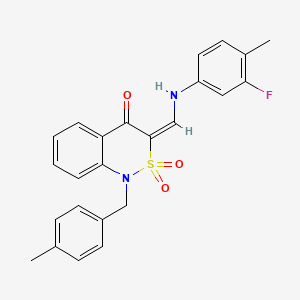 (3E)-3-{[(3-fluoro-4-methylphenyl)amino]methylene}-1-(4-methylbenzyl)-1H-2,1-benzothiazin-4(3H)-one 2,2-dioxide