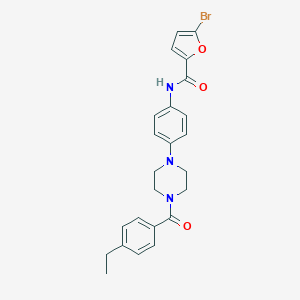 molecular formula C24H24BrN3O3 B243856 5-bromo-N-{4-[4-(4-ethylbenzoyl)-1-piperazinyl]phenyl}-2-furamide 