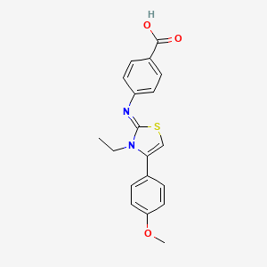 molecular formula C19H18N2O3S B2438562 (Z)-4-((3-乙基-4-(4-甲氧基苯基)噻唑-2(3H)-亚氨基)氨基)苯甲酸 CAS No. 402946-01-4