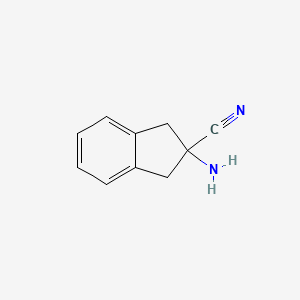 molecular formula C10H10N2 B2438563 2-氨基-2,3-二氢-1H-茚满-2-腈 CAS No. 144800-68-0