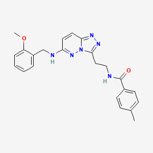 molecular formula C23H24N6O2 B2438565 N-(2-(6-((2-甲氧基苄基)氨基)-[1,2,4]三唑并[4,3-b]哒嗪-3-基)乙基)-4-甲基苯甲酰胺 CAS No. 873002-37-0
