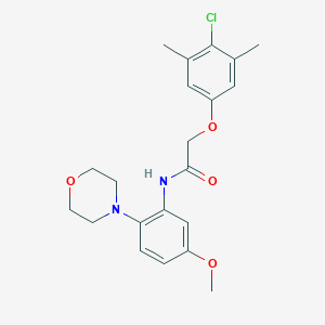 molecular formula C21H25ClN2O4 B243857 2-(4-chloro-3,5-dimethylphenoxy)-N-[5-methoxy-2-(4-morpholinyl)phenyl]acetamide 