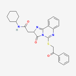 N-cyclohexyl-2-(3-oxo-5-phenacylsulfanyl-2H-imidazo[1,2-c]quinazolin-2-yl)acetamide