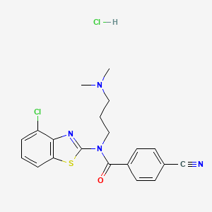 N-(4-chlorobenzo[d]thiazol-2-yl)-4-cyano-N-(3-(dimethylamino)propyl)benzamide hydrochloride
