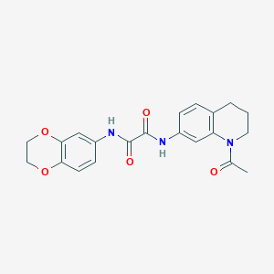 molecular formula C21H21N3O5 B2438581 N-(1-acetyl-3,4-dihydro-2H-quinolin-7-yl)-N'-(2,3-dihydro-1,4-benzodioxin-6-yl)oxamide CAS No. 898466-28-9