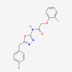 N-(5-(4-fluorobenzyl)-1,3,4-oxadiazol-2-yl)-2-(o-tolyloxy)acetamide