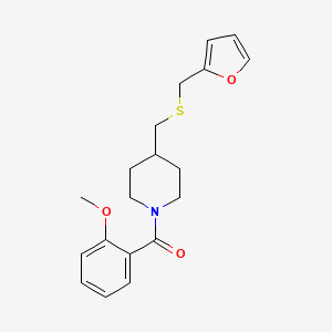 (4-(((Furan-2-ylmethyl)thio)methyl)piperidin-1-yl)(2-methoxyphenyl)methanone
