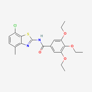 molecular formula C21H23ClN2O4S B2438594 N-(7-chloro-4-methylbenzo[d]thiazol-2-yl)-3,4,5-triethoxybenzamide CAS No. 906784-40-5