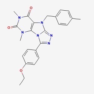molecular formula C24H24N6O3 B2438597 8-(4-Ethoxyphenyl)-1,3-dimethyl-5-[(4-methylphenyl)methyl]purino[8,9-c][1,2,4]triazole-2,4-dione CAS No. 921583-80-4
