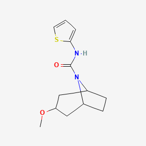 molecular formula C13H18N2O2S B2438598 (1R,5S)-3-methoxy-N-(thiophen-2-yl)-8-azabicyclo[3.2.1]octane-8-carboxamide CAS No. 2310159-06-7