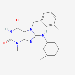 3-Methyl-7-[(3-methylphenyl)methyl]-8-[(3,3,5-trimethylcyclohexyl)amino]purine-2,6-dione