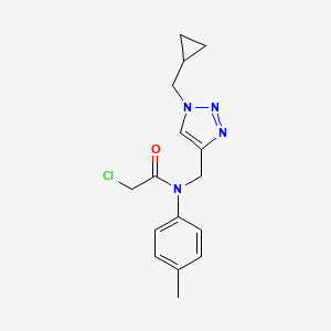 2-Chloro-N-[[1-(cyclopropylmethyl)triazol-4-yl]methyl]-N-(4-methylphenyl)acetamide