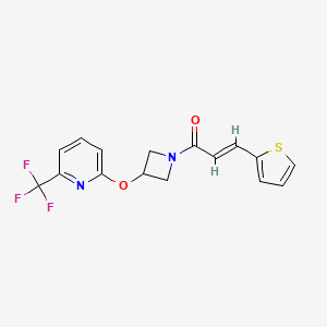 (E)-3-(thiophen-2-yl)-1-(3-((6-(trifluoromethyl)pyridin-2-yl)oxy)azetidin-1-yl)prop-2-en-1-one
