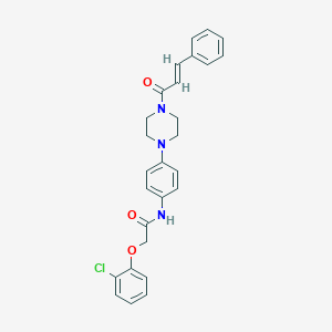 molecular formula C27H26ClN3O3 B243861 2-(2-chlorophenoxy)-N-(4-{4-[(2E)-3-phenylprop-2-enoyl]piperazin-1-yl}phenyl)acetamide 