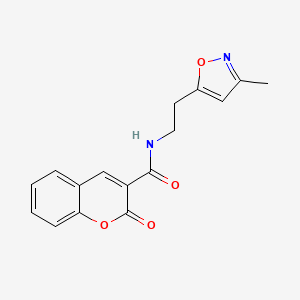 molecular formula C16H14N2O4 B2438610 N-(2-(3-methylisoxazol-5-yl)ethyl)-2-oxo-2H-chromene-3-carboxamide CAS No. 1421526-61-5