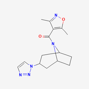molecular formula C15H19N5O2 B2438613 8-(3,5-二甲基-1,2-噁唑-4-甲酰)-3-(1H-1,2,3-三唑-1-基)-8-氮杂双环[3.2.1]辛烷 CAS No. 2195882-75-6