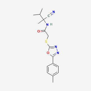 N-(2-cyano-3-methylbutan-2-yl)-2-[[5-(4-methylphenyl)-1,3,4-oxadiazol-2-yl]sulfanyl]acetamide