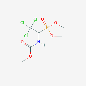 molecular formula C6H11Cl3NO5P B2438615 甲基(2,2,2-三氯-1-(二甲氧基磷酰基)乙基)氨基甲酸酯 CAS No. 201160-63-6